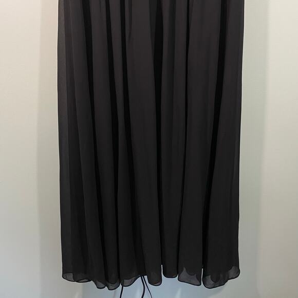 Lulu's Black V-neck Surplice Sleeveless Chiffon Maxi Dress 3X Bridesmaid Wedding - Picture 7 of 8